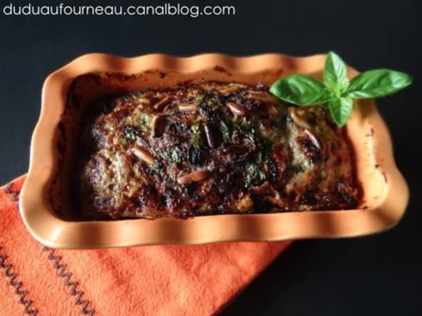 Pain de viande de boeuf aux pousses d'épinards