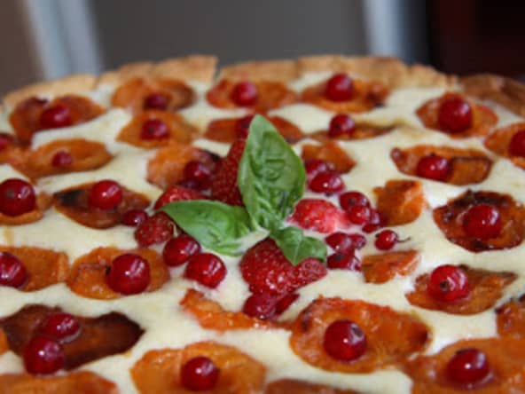 Tarte sucrée aux fruits aux saveurs fenouil basilic