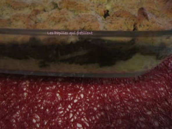 Crumble salé de saumon et épinards