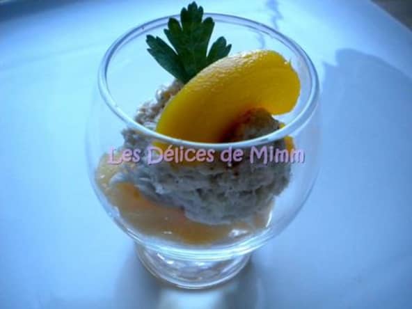 Verrine de crabe aux pêches