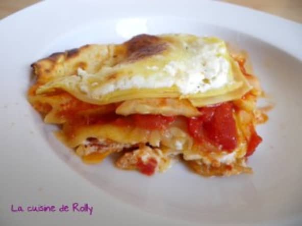 Lasagnes tomate courgette et crème de chèvre
