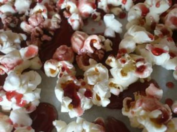 Pop corn caramélisé à la framboise