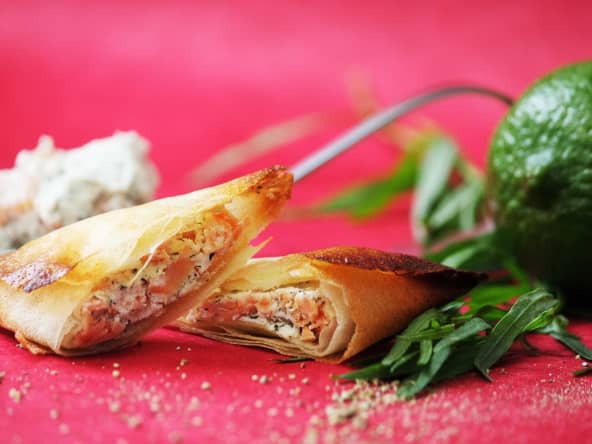 samoussas à la truite fumée