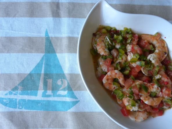 Carpaccio de crevettes au citron vert