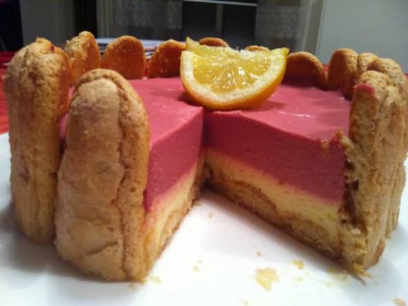 Charlotte maison aux framboises et au citron