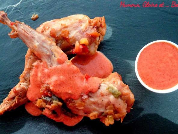 Lapin cocotte sauce rouge