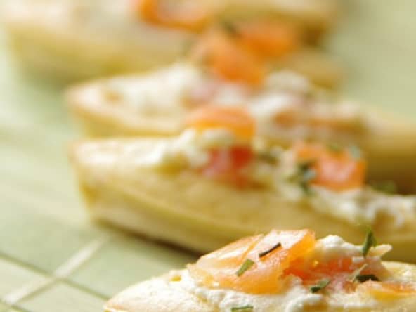 Barquettes au wasabi et saumon fumé