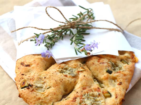 Fougasse au gorgonzola romarin et fleur de sel