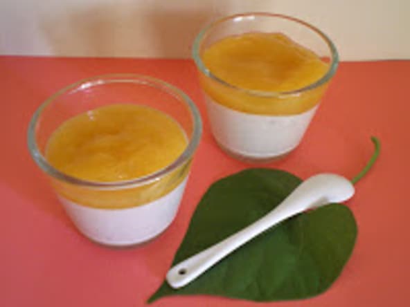 Panna cotta fève tonka vegan et coulis d'abricots