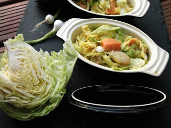 Duo de poisson coco curry et chou croquant