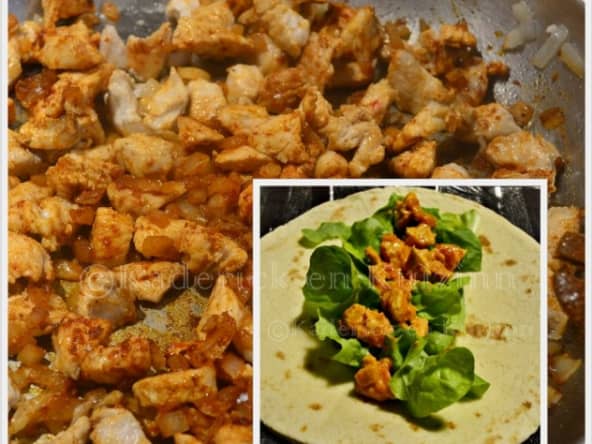 Fajitas de dinde avec une sauce épicée