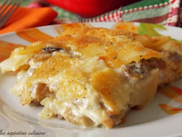 Gratin de pommes de terre et champignons