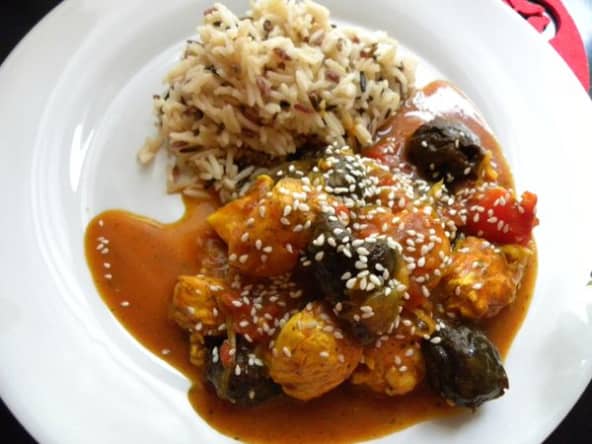 Poulet épicé aux pruneaux, façon tajine