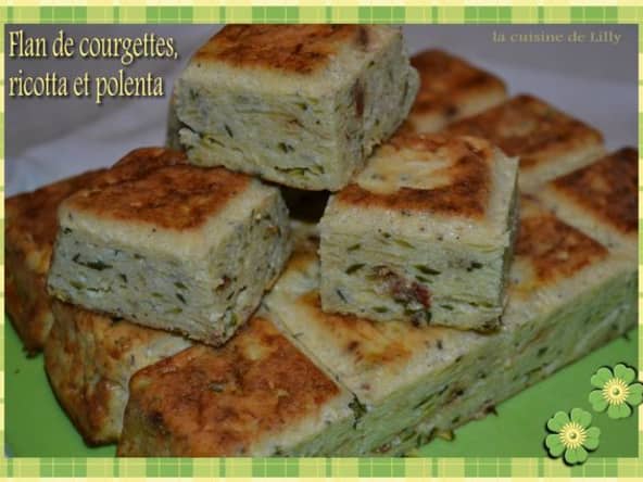 Flan de courgettes, ricotta et polenta