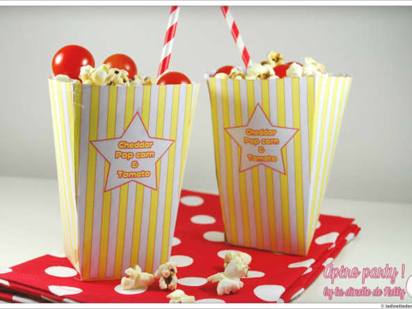 Pop corn au cheddar et Tomates cerise