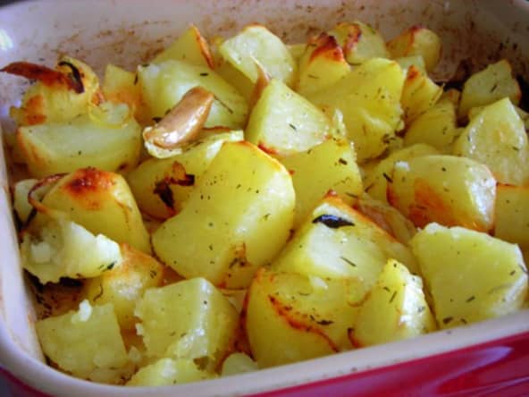 Pommes de terre rôties aux oignons