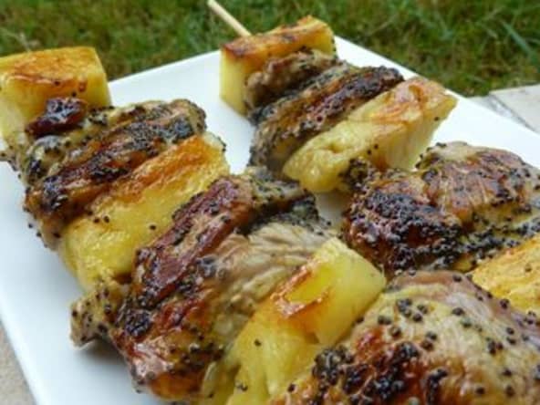 Brochettes de Filet Mignon de Porc à l'Ananas