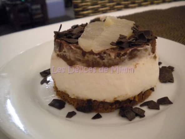 Petit bavarois poire, spéculoos et chocolat