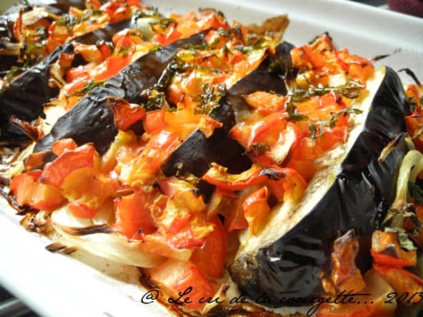Aubergines gratinées à la tomate et la menthe