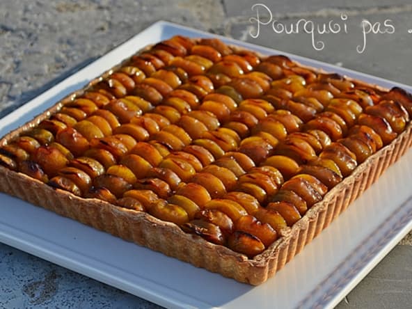 Tarte mirabelles, pâte brisée à l'huile d'olive bien croustillante