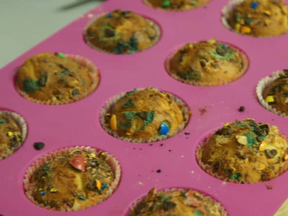 Muffins M&M’s – Cœur de Nutella