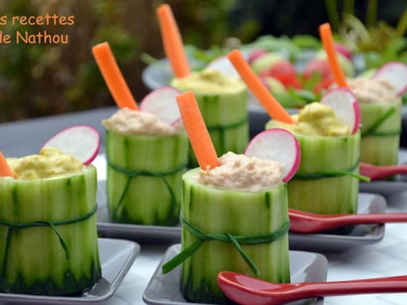 Verrines végétariennes de concombre à manger de la tête aux pieds
