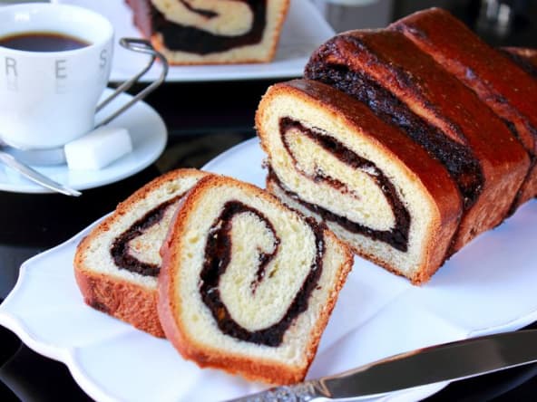 Brioche fourrée à la crème frangipane au chocolat
