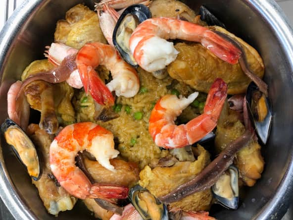 La paella comme je l'aime en version terre-mer
