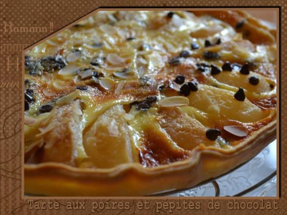 Tarte aux poires et pépites de chocolat