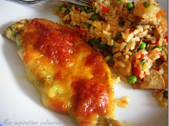 Escalope de poulet au pesto et mozzarella