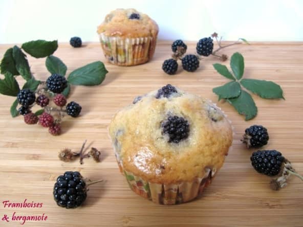 Muffins aux mûres et tahin