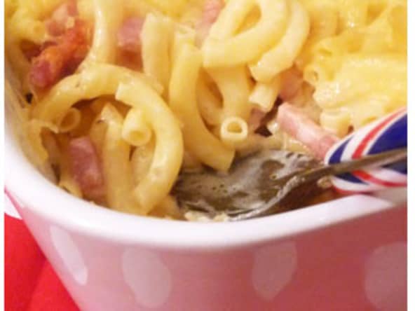 Gratin de macaroni esprit carbonara