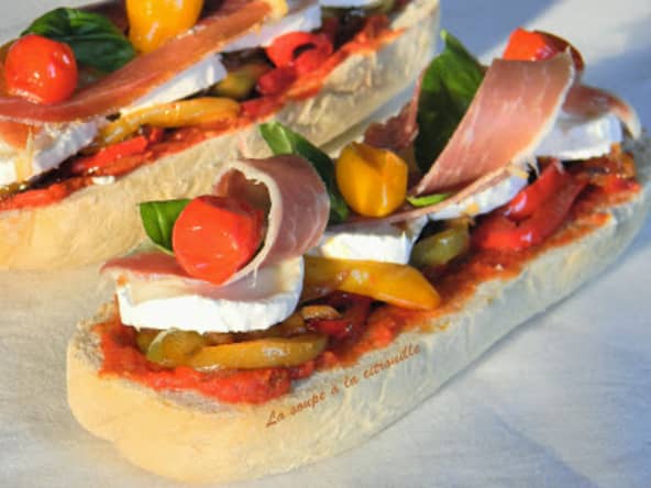 Tartine méditerranéenne au chèvre