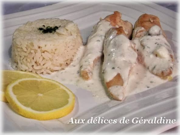 Poulet sauce crémeuse au fromage frais