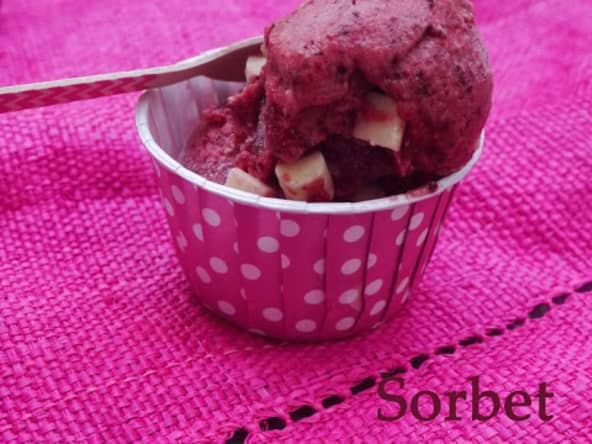 Sorbet aux cerises et chocolat blanc