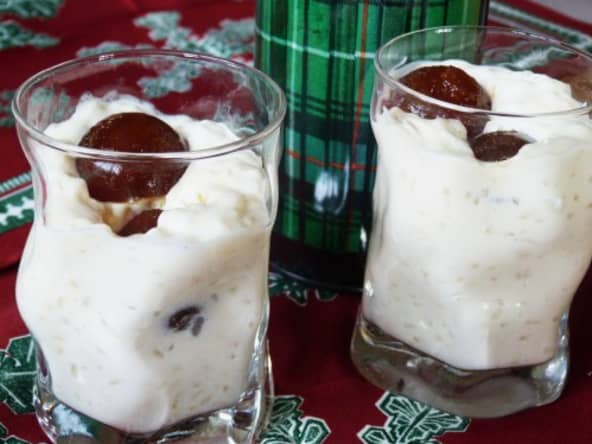 Riz au lait écossais, whisky et pommes confites