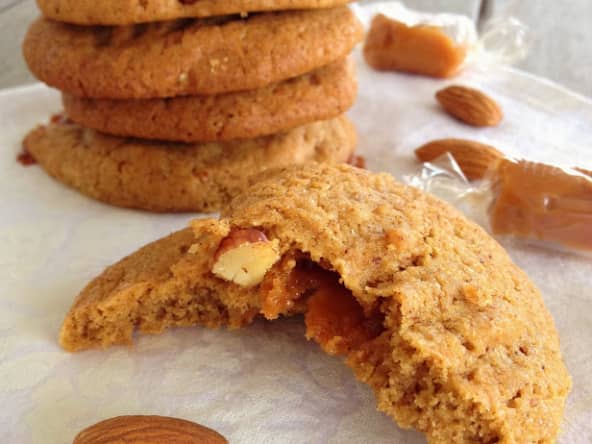 Les cookies à la crème d'amandes et au caramel