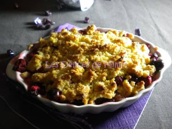 Crumble de Noël aux pommes et aux cranberries