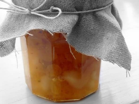 Confiture de poires, rhum et raisins