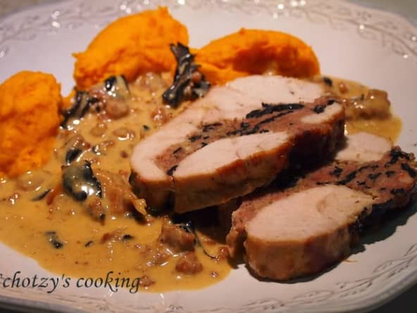 Poulet farci aux trompettes de la mort