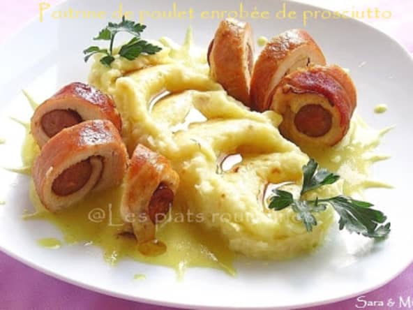 Poitrine de poulet enrobée de prosciutto