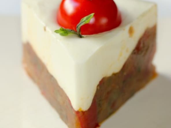 Bohémienne de légumes et crème de chèvre en bavarois