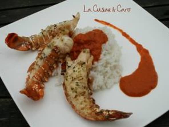 Queues de langoustes grillées