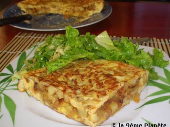Omelette oignons et pommes de terre