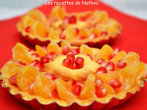 Tartelettes aux clémentines et grains de grenade