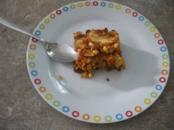 Carrés croustillants au toffee, aux pommes et au muesli
