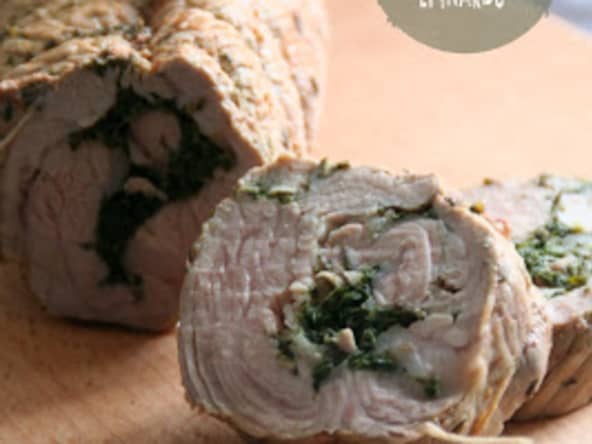 Rôti de Veau Farci aux Epinards