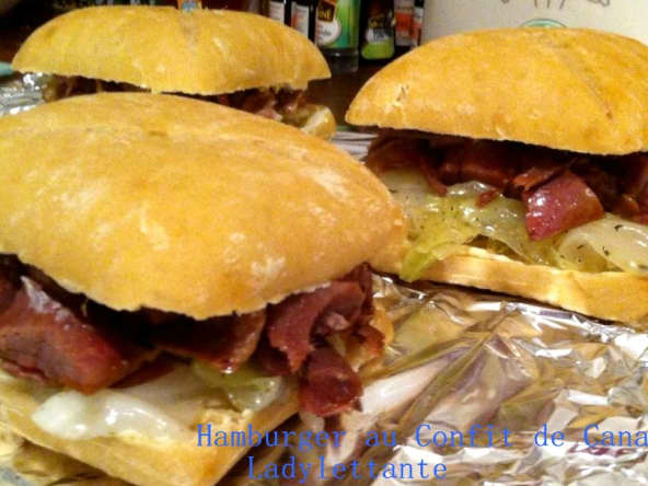 Hamburger du sud-ouest au confit de canard