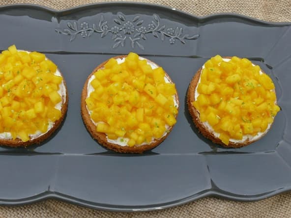 Tartelette mousse vanille et mangue
