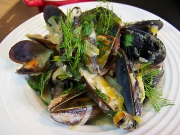 Moules au roquefort et fenouil